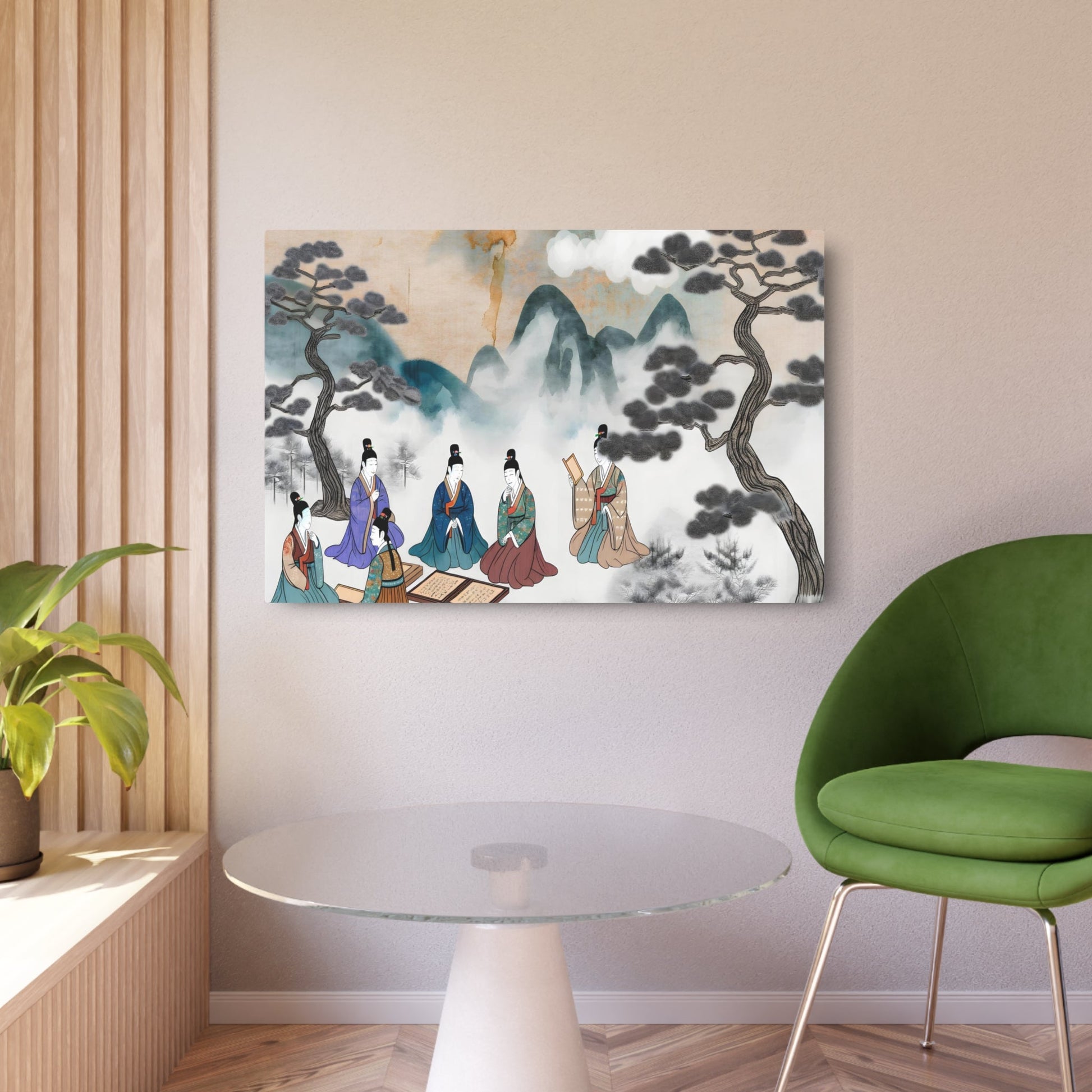 Metal Poster Art | "Authentic Asian Art Styles: Handcrafted Joseon Dynasty-Inspired Korean Painting" - Metal Poster Art 36″ x 24″ (Horizontal) 0.12''