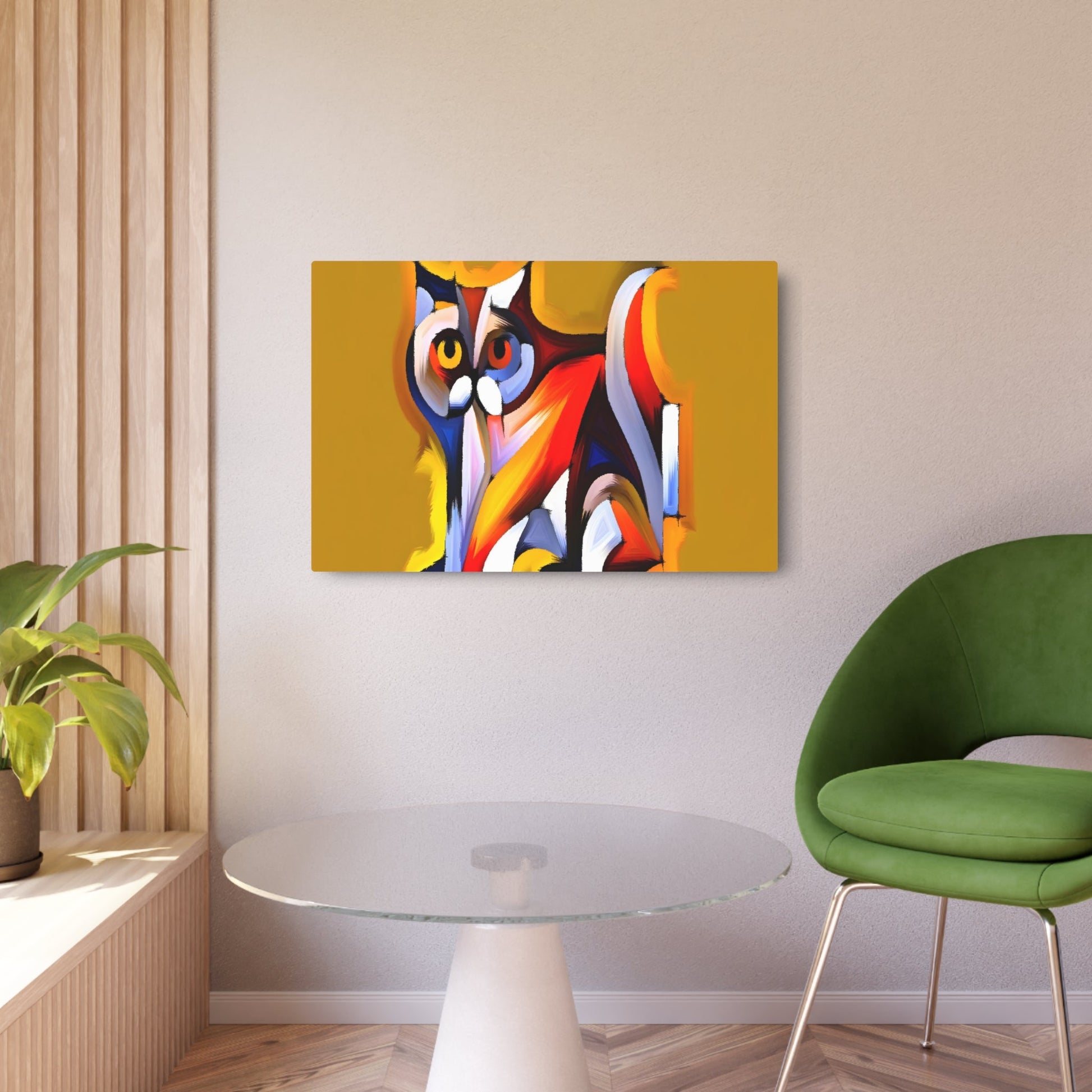 Metal Poster Art | "Modern Abstract Expressionism Cat Art: Bold Colors, Exaggerated Forms & Non-Representational Shapes - Contemporary Styles of Art" - Metal Poster Art 36″ x 24″ (Horizontal) 0.12''