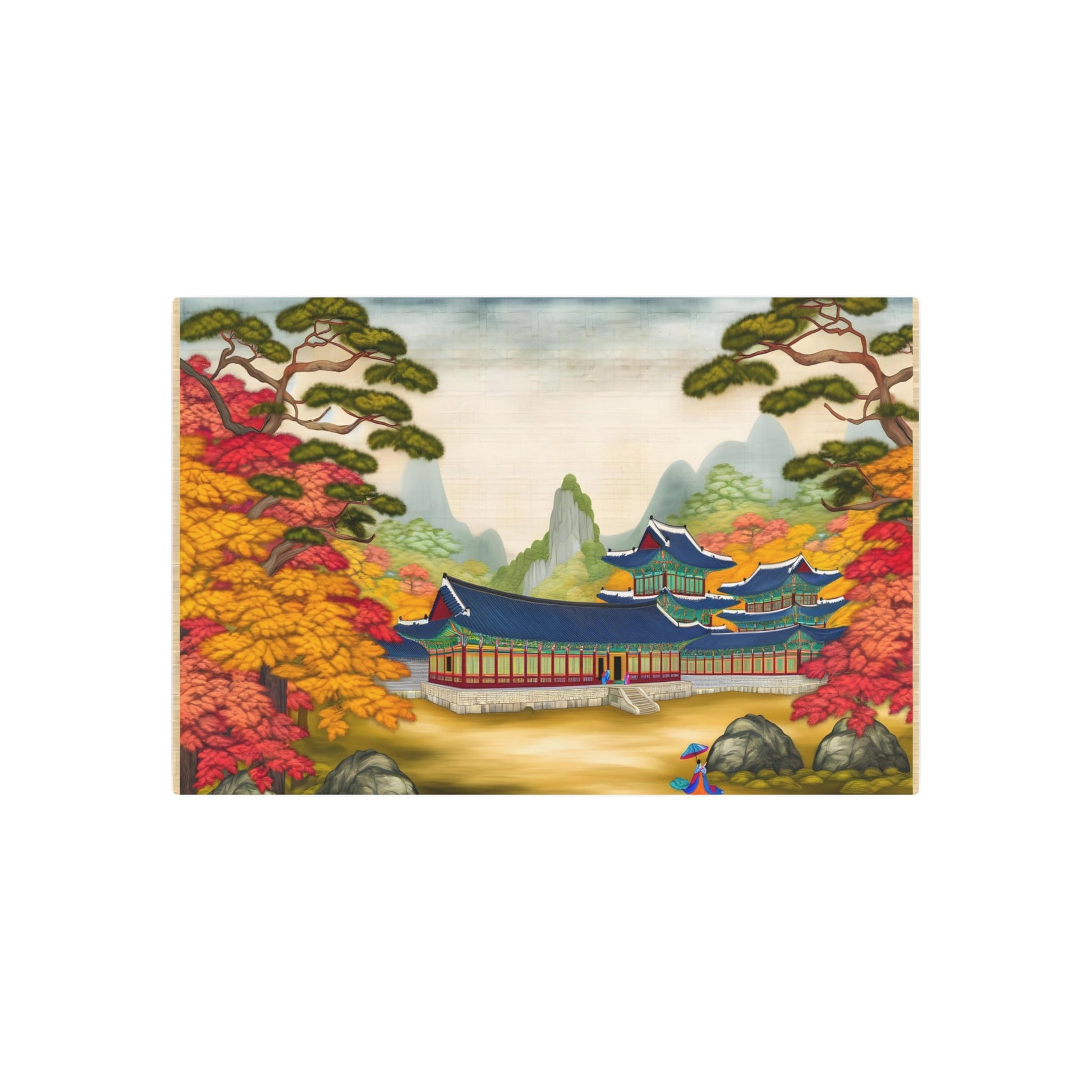 Metal Poster Art | "Intricate Joseon Dynasty Inspired Painting: Showcasing Traditional Korean Aesthetics and Cultural Elements - Authentic Asian Art Styles Collection" - Metal Poster Art 36″ x 24″ (Horizontal) 0.12''