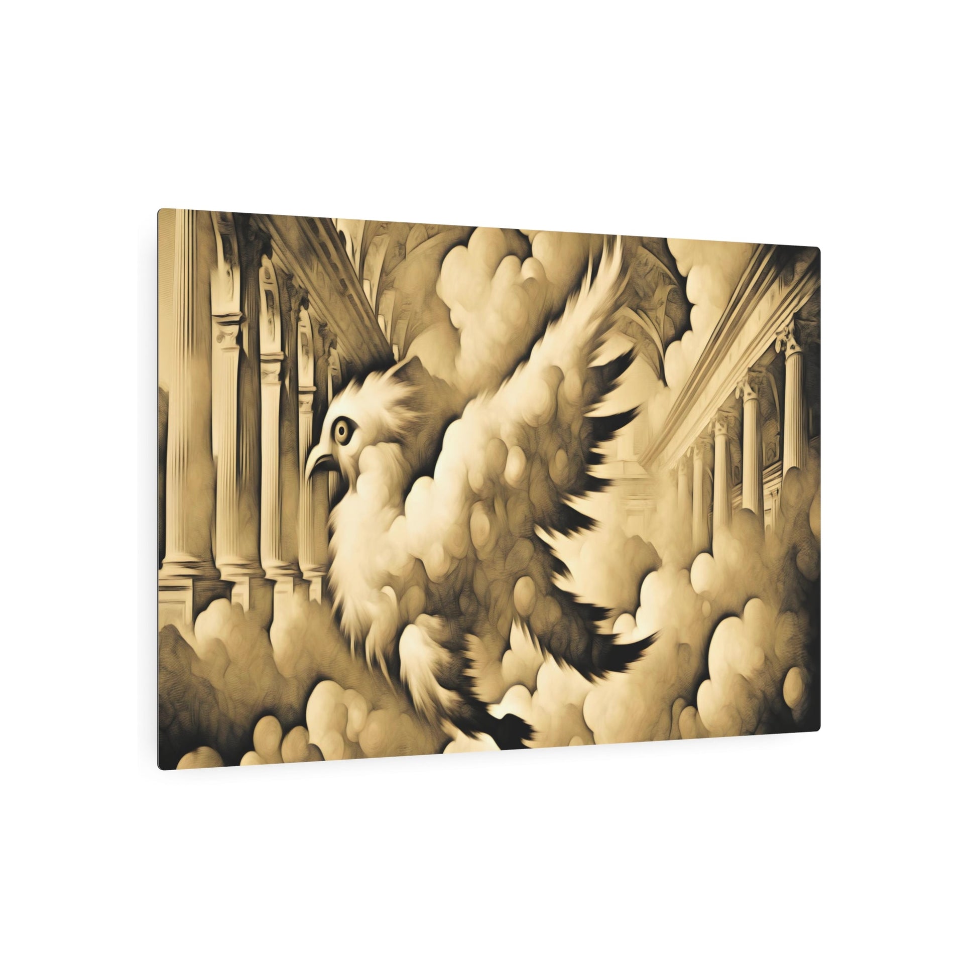 Metal Poster Art | "Baroque Art Inspired Bird Illustration: Western Art Styles Depicting Avian Majesty in the Baroque Period" - Metal Poster Art 36″ x 24″ (Horizontal) 0.12''