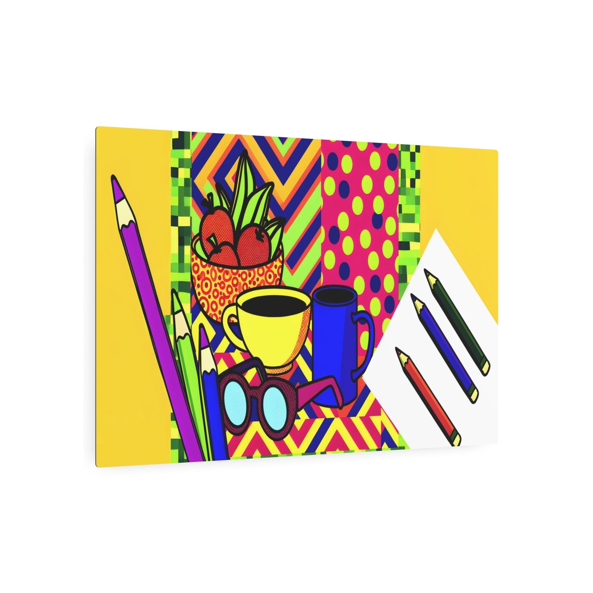 Metal Poster Art | "Bold and Vibrant Pop Art: High-Contrast, Repetitive Designs of Everyday Objects in Modern & Contemporary Styles" - Metal Poster Art 36″ x 24″ (Horizontal) 0.12''