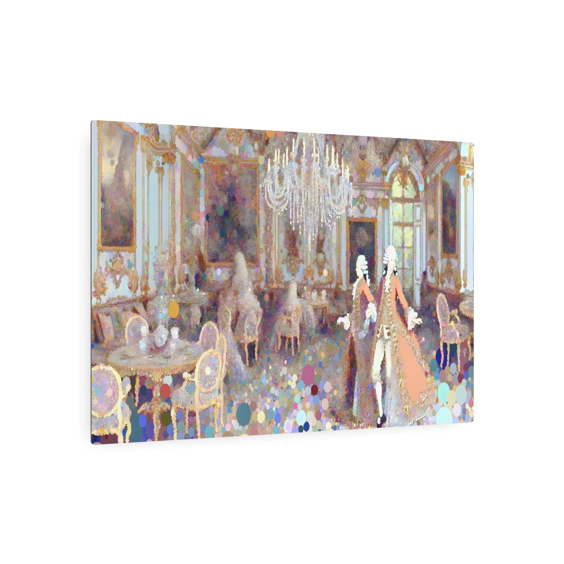 Metal Poster Art | "Rococo Art Style-Inspired Intricate Detail & Playful Themes Western Artwork in Pastel Colors" - Metal Poster Art 36″ x 24″ (Horizontal) 0.12''