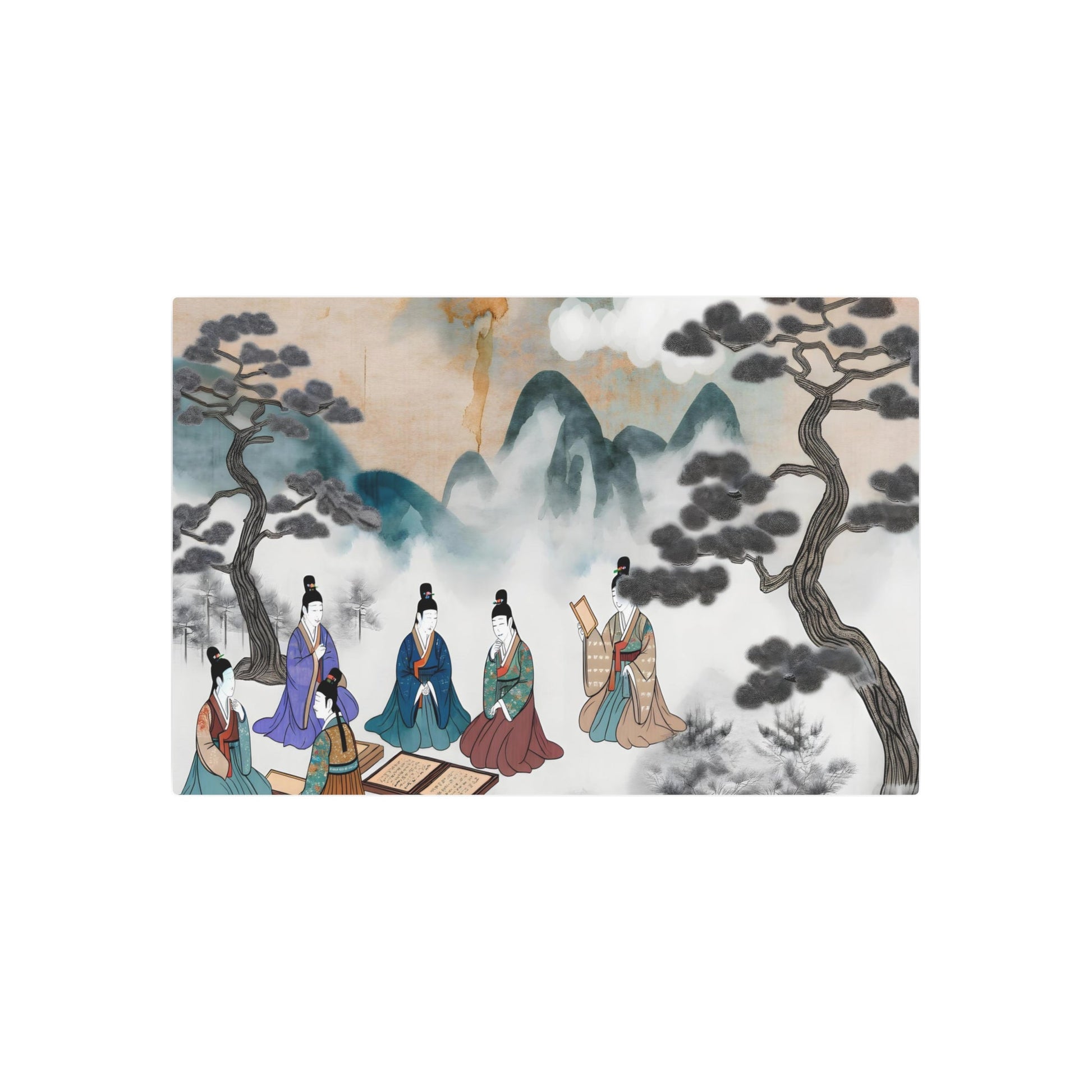 Metal Poster Art | "Authentic Asian Art Styles: Handcrafted Joseon Dynasty-Inspired Korean Painting" - Metal Poster Art 36″ x 24″ (Horizontal) 0.12''