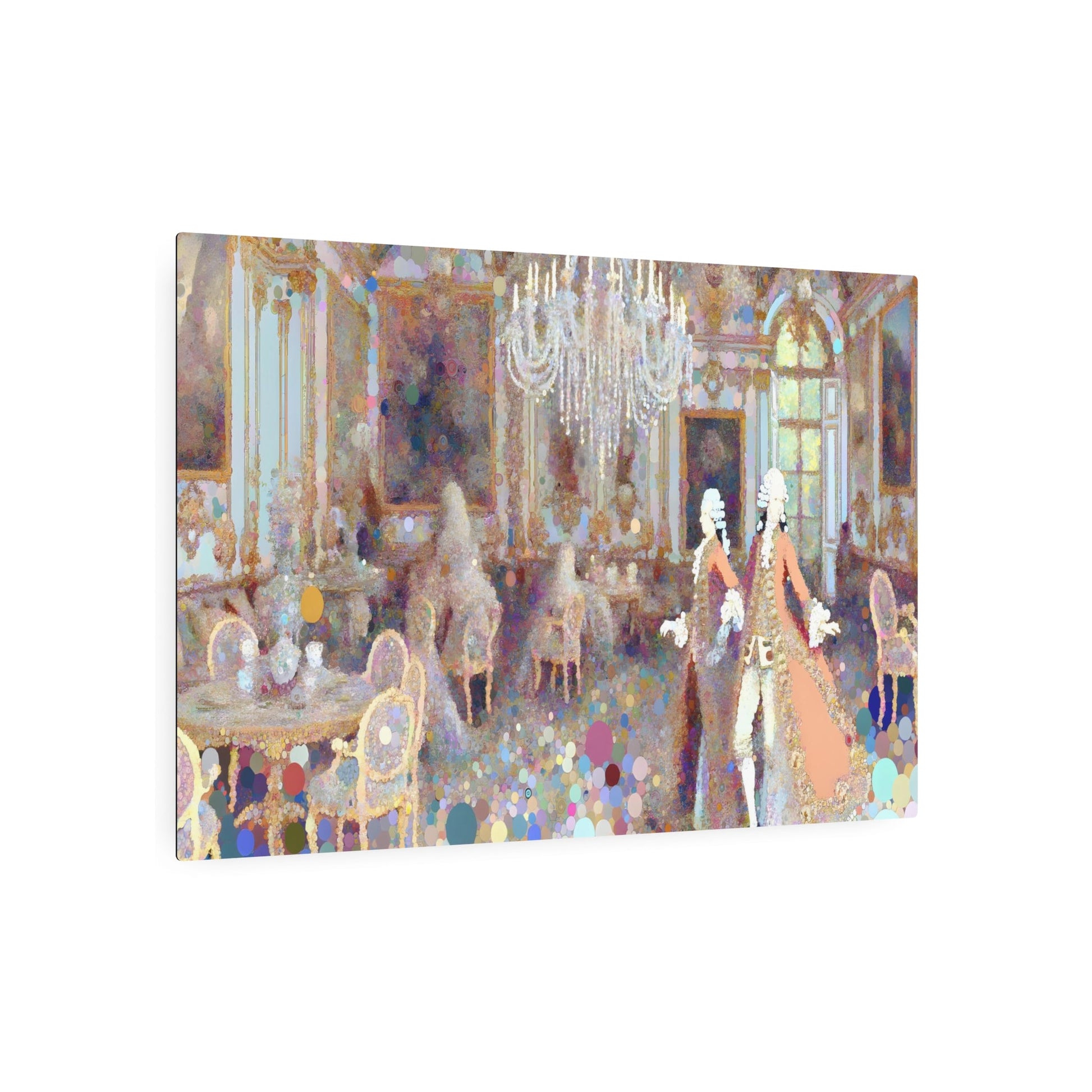 Metal Poster Art | "Rococo Art Style-Inspired Intricate Detail & Playful Themes Western Artwork in Pastel Colors" - Metal Poster Art 36″ x 24″ (Horizontal) 0.12''