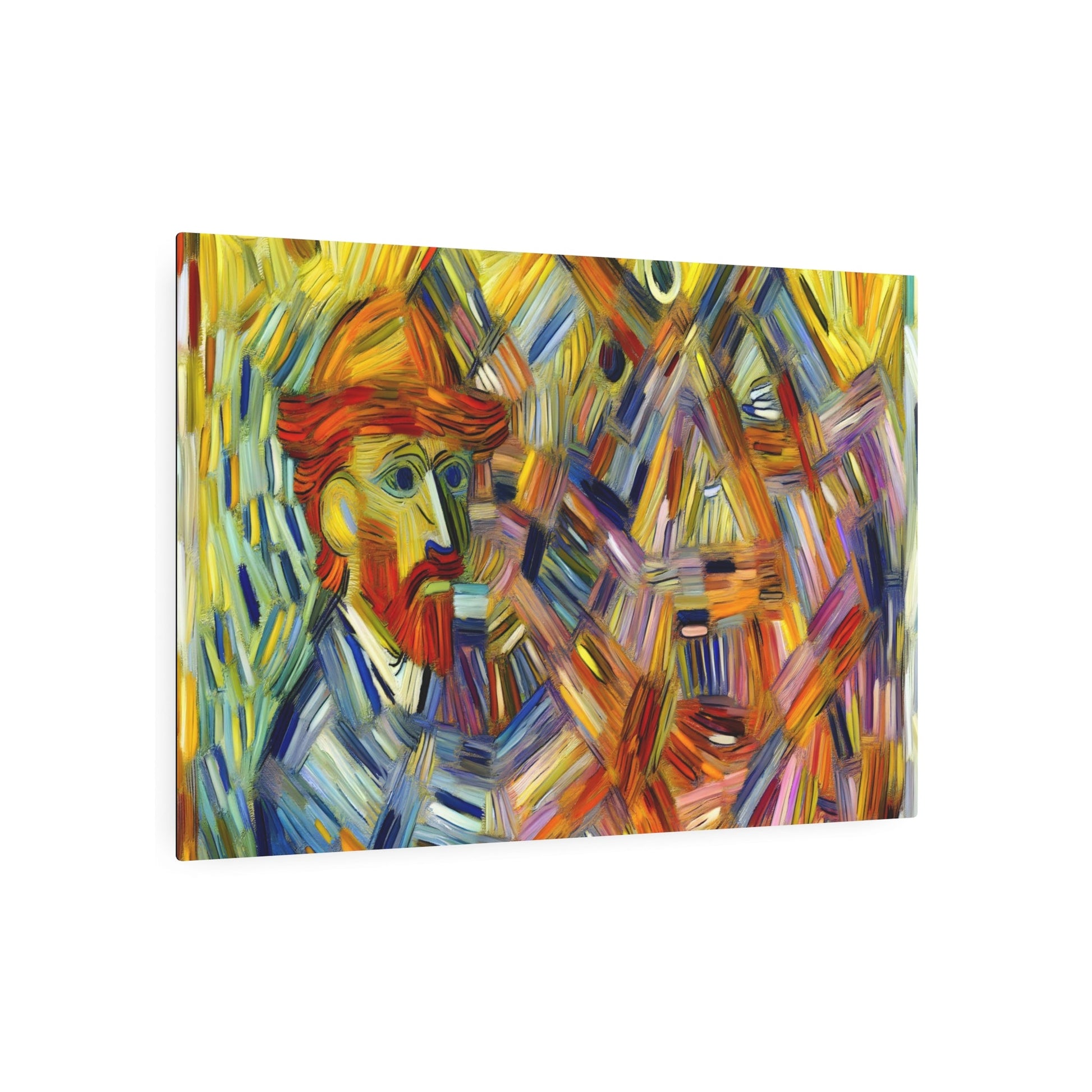 Metal Poster Art | "Post-Impressionist Style Artwork with Vivid Colors and Geometric Forms - Western Art Styles Collection" - Metal Poster Art 36″ x 24″ (Horizontal) 0.12''