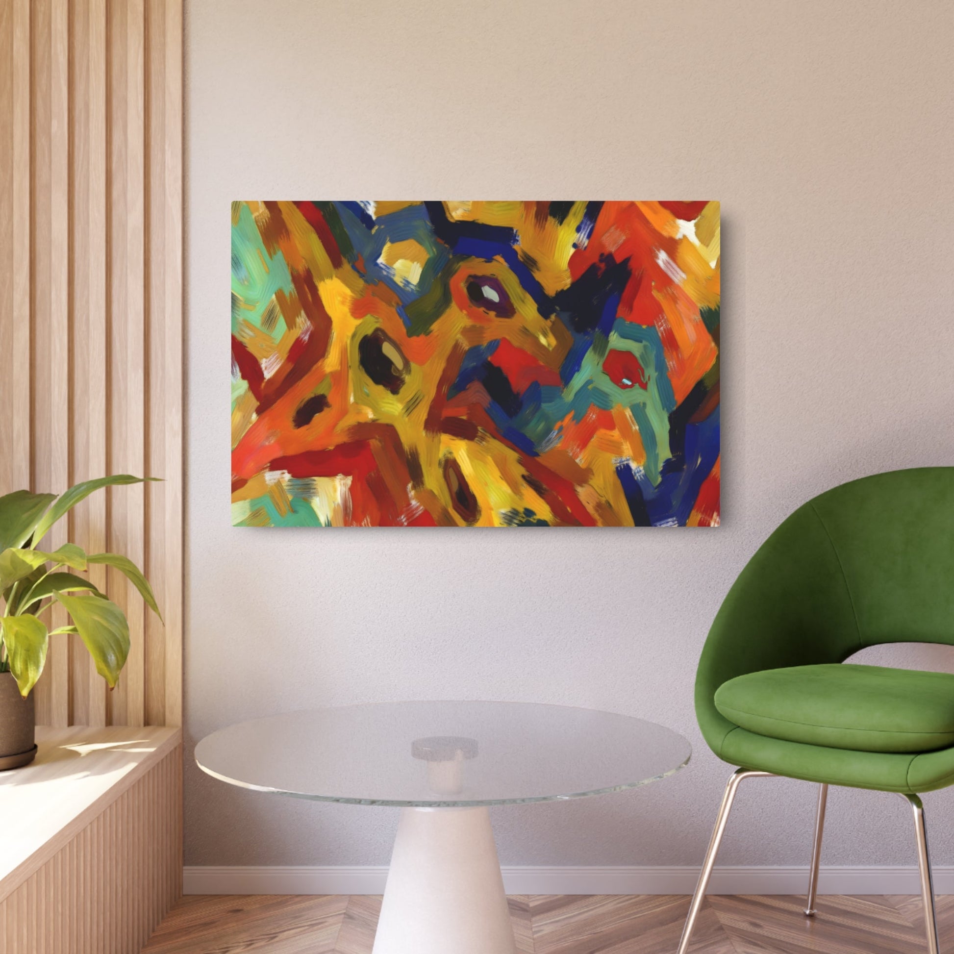 Metal Poster Art | "Vibrant Expressionist Style Western Artwork: Bold Colors, Distorted Forms and Dramatic Brushstrokes with High Emotional Impact" - Metal Poster Art 36″ x 24″ (Horizontal) 0.12''