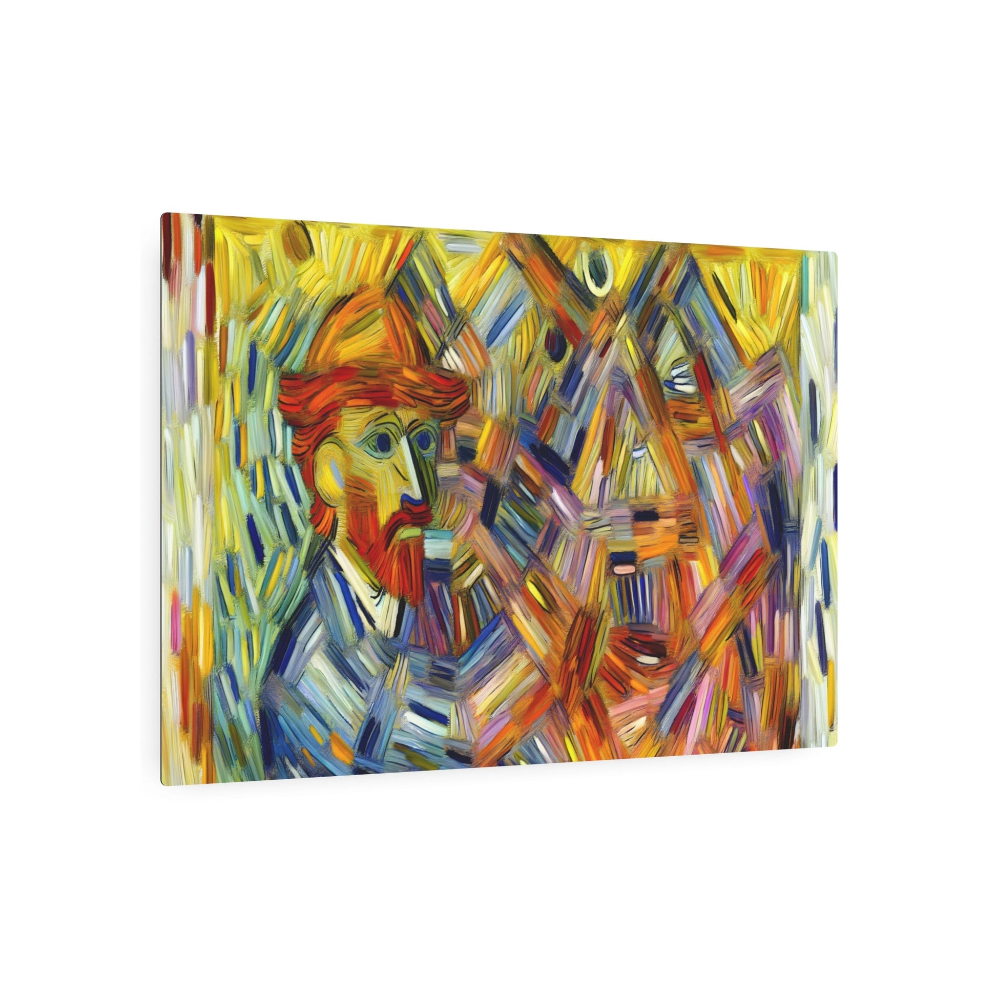 Metal Poster Art | "Post-Impressionist Style Artwork with Vivid Colors and Geometric Forms - Western Art Styles Collection" - Metal Poster Art 36″ x 24″ (Horizontal) 0.12''