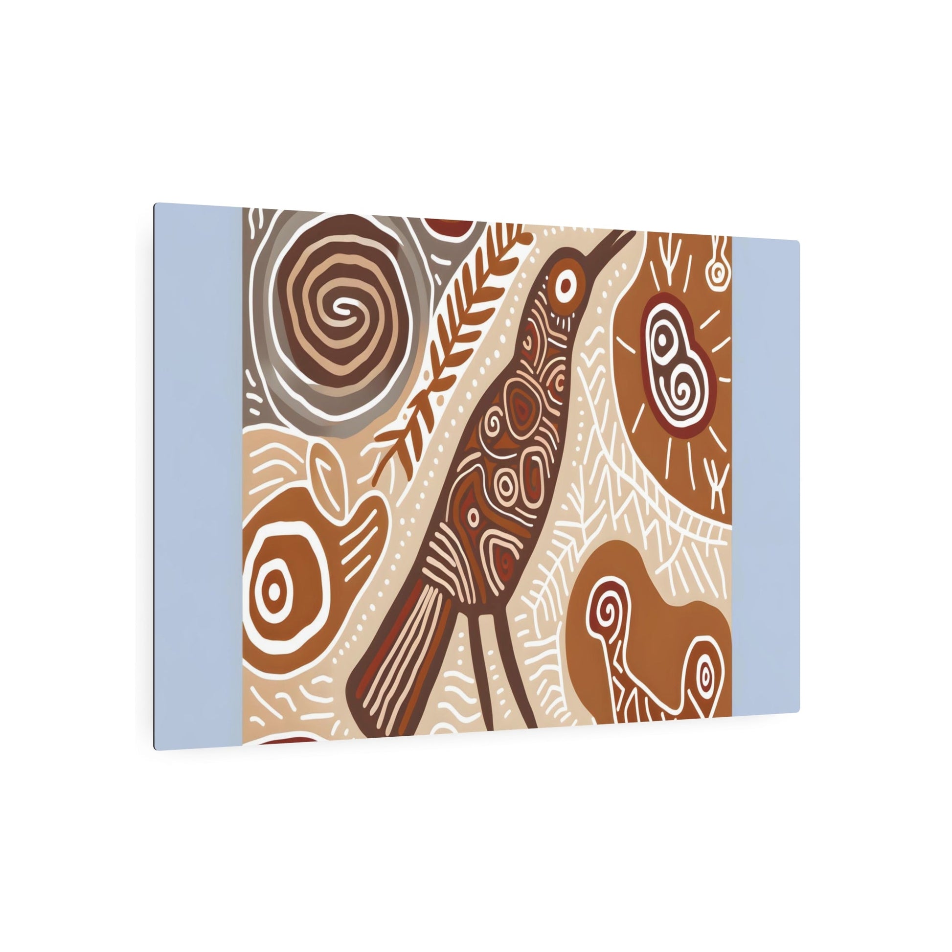 Metal Poster Art | "Aboriginal Art Inspired Australian Bird - Authentic Non-Western Global Art in Unique Aboriginal Style" - Metal Poster Art 36″ x 24″ (Horizontal) 0.12''