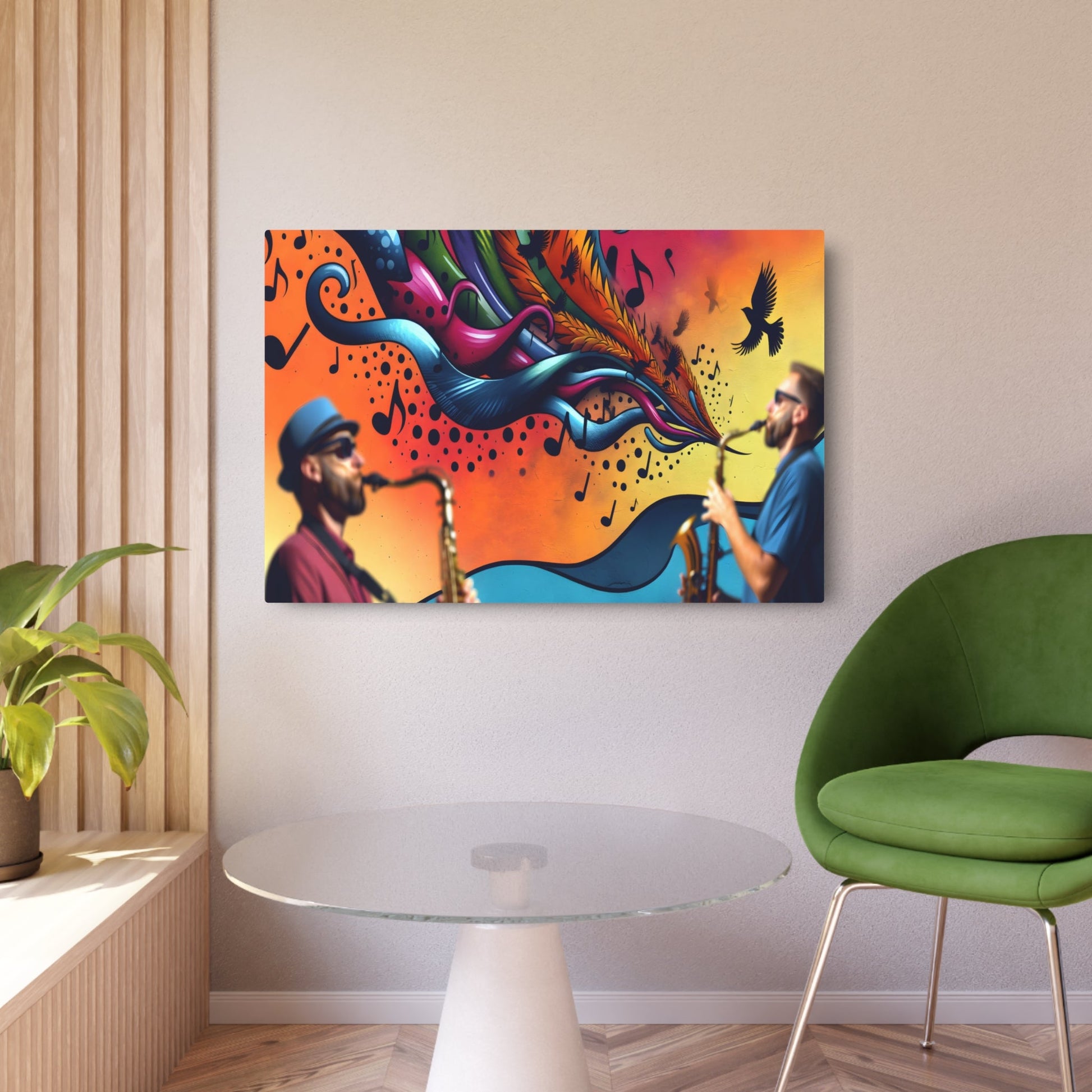 Metal Poster Art | "Vibrant Modern Street Art Image - Dynamic & Contemporary Style Urban Wall Artwork" - Metal Poster Art 36″ x 24″ (Horizontal) 0.12''