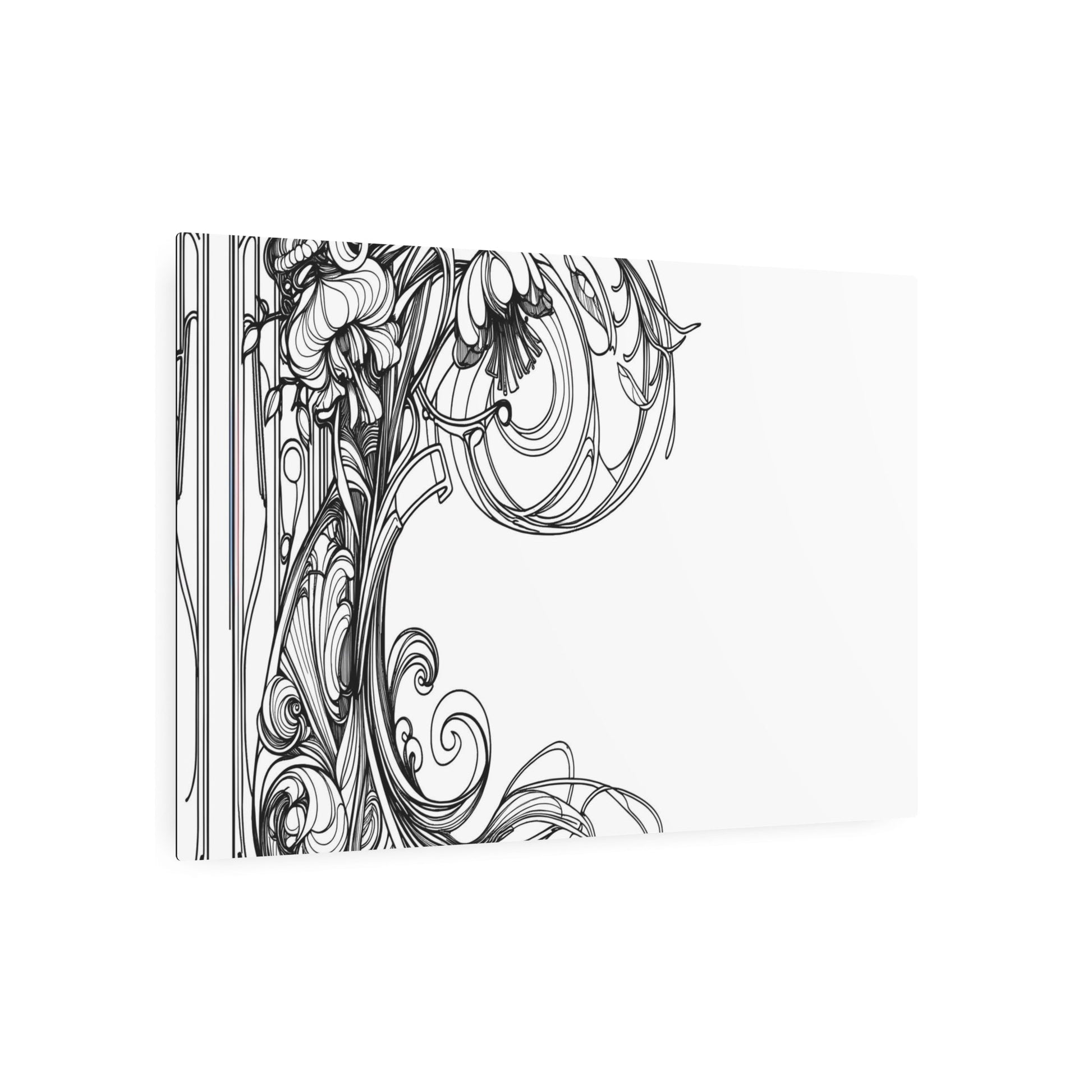 Metal Poster Art | "Art Nouveau Inspired Illustration with Natural Forms & Flowing Lines - Western Art Styles Collection" - Metal Poster Art 36″ x 24″ (Horizontal) 0.12''