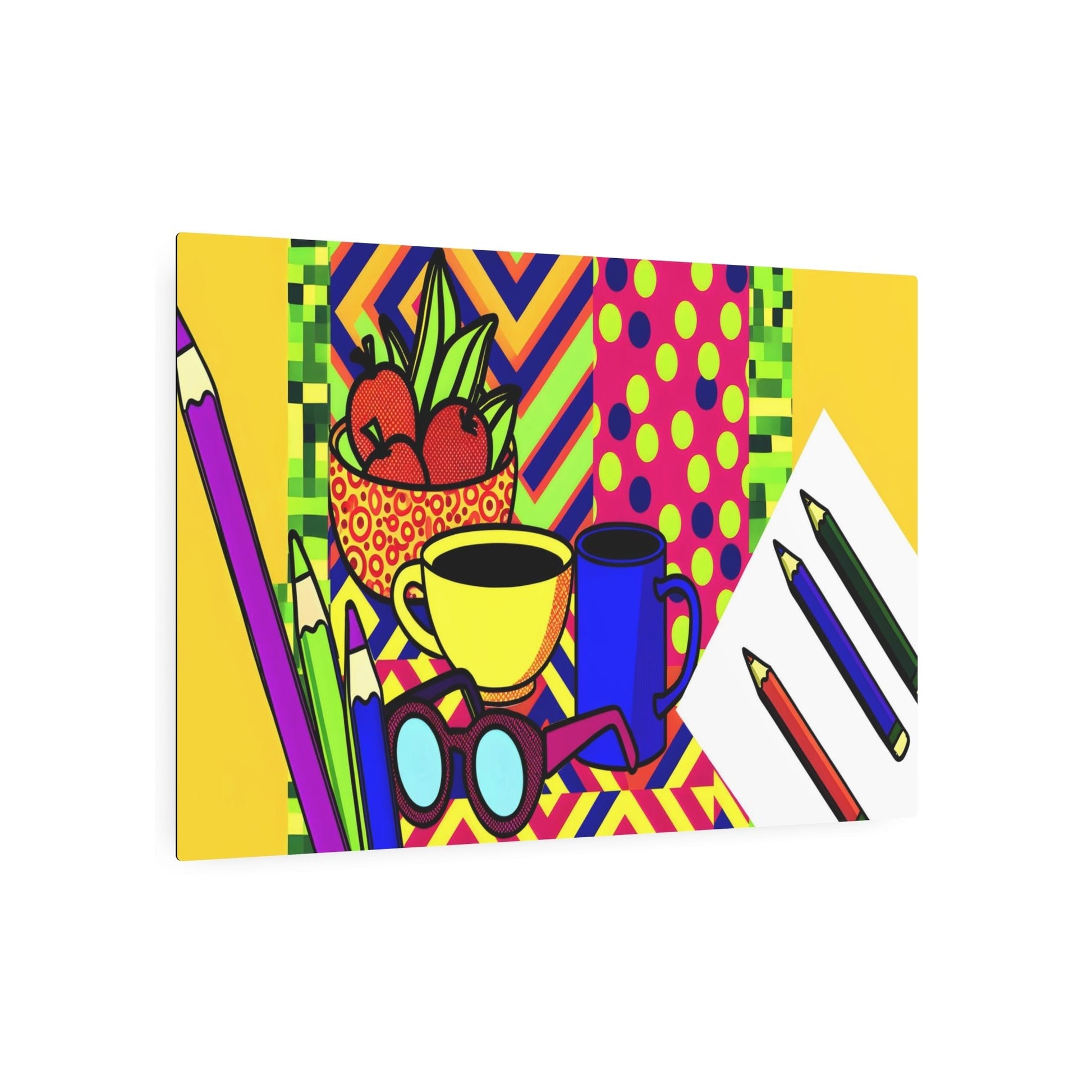 Metal Poster Art | "Bold and Vibrant Pop Art: High-Contrast, Repetitive Designs of Everyday Objects in Modern & Contemporary Styles" - Metal Poster Art 36″ x 24″ (Horizontal) 0.12''