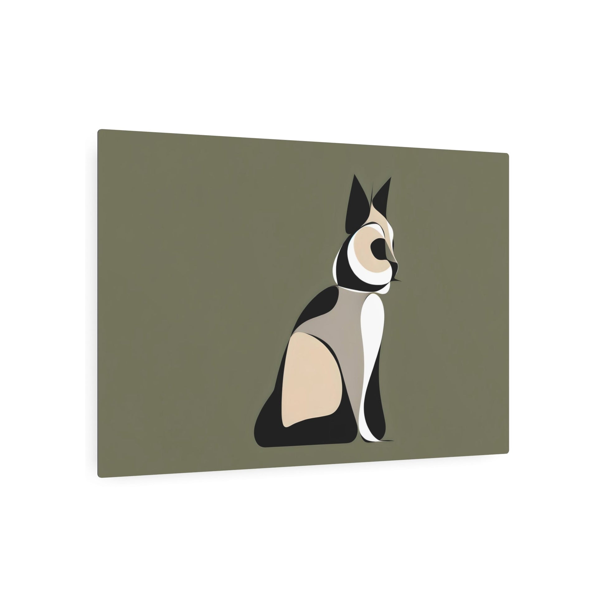 Metal Poster Art | "Minimalist Modern Contemporary Cat Artwork in Minimalism Style" - Metal Poster Art 36″ x 24″ (Horizontal) 0.12''