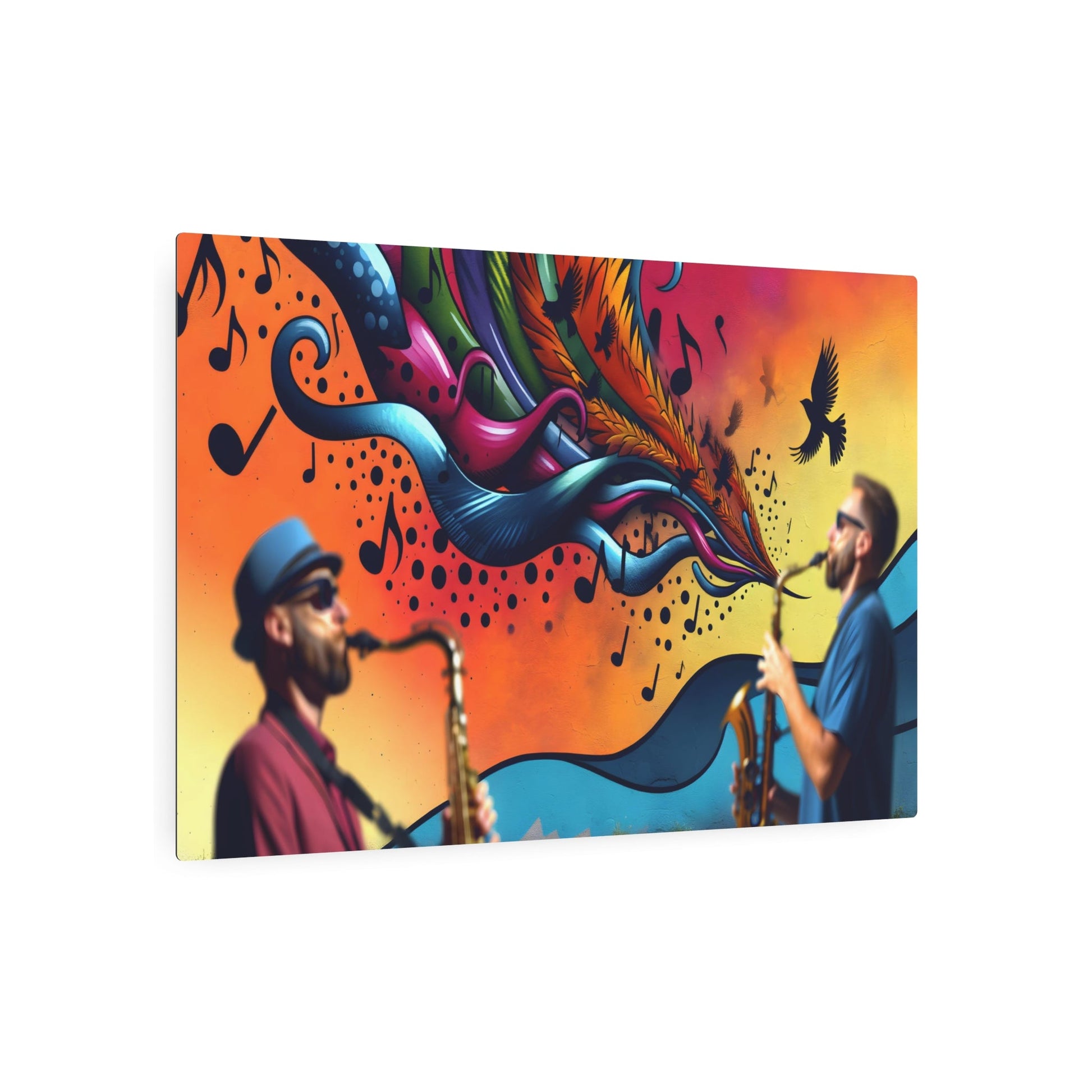 Metal Poster Art | "Vibrant Modern Street Art Image - Dynamic & Contemporary Style Urban Wall Artwork" - Metal Poster Art 36″ x 24″ (Horizontal) 0.12''