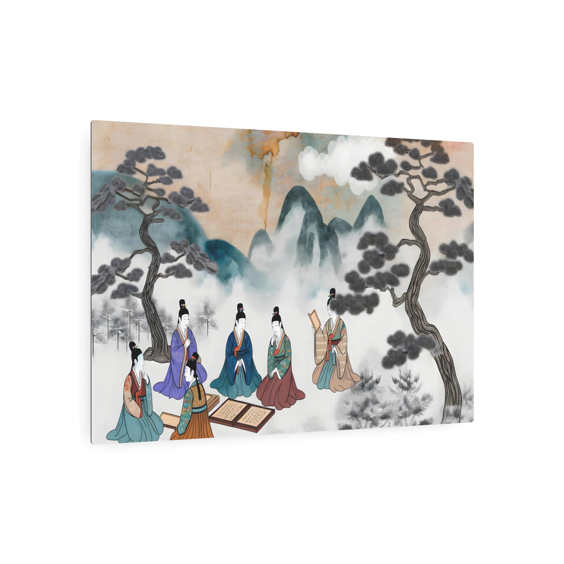 Metal Poster Art | "Authentic Asian Art Styles: Handcrafted Joseon Dynasty-Inspired Korean Painting" - Metal Poster Art 36″ x 24″ (Horizontal) 0.12''