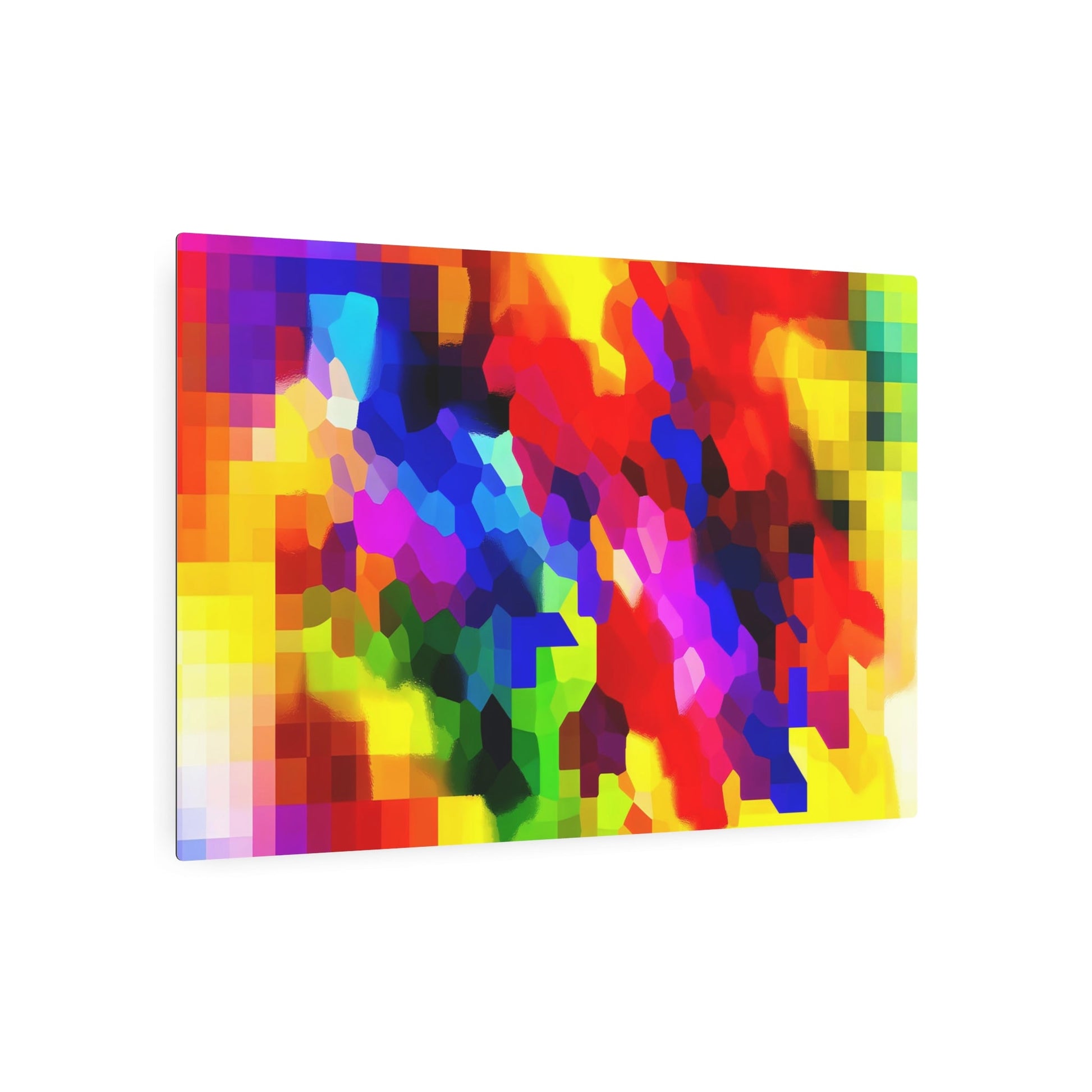 Metal Poster Art | "Modern Contemporary Digital Art: Vibrant Colored Abstract Shapes in Unique Modern Design Style" - Metal Poster Art 36″ x 24″ (Horizontal) 0.12''